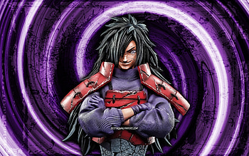 Madara Uchiha, violet grunge background, Naruto characters, protagonist, Naruto, vortex, Uchiha Madara, samurai, manga, Madara Uchiha Naruto HD wallpaper