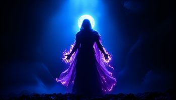 Enigmatic Energy: Ultra, mage, magic, silhouette, fantasy, glow HD wallpaper