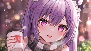 Purple Eyes Keqing Genshin Impact HD wallpaper