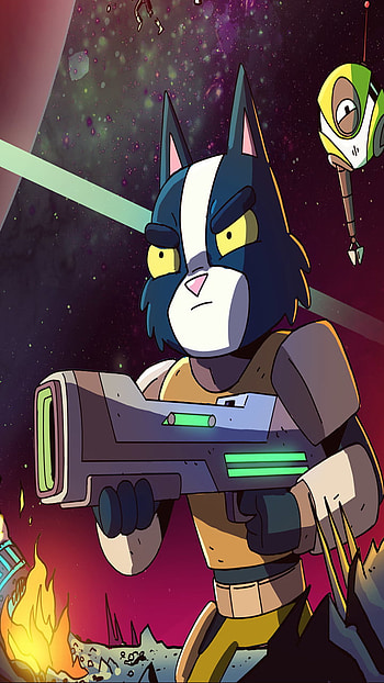 robot, gun, TV Show, Final Space HD phone wallpaper