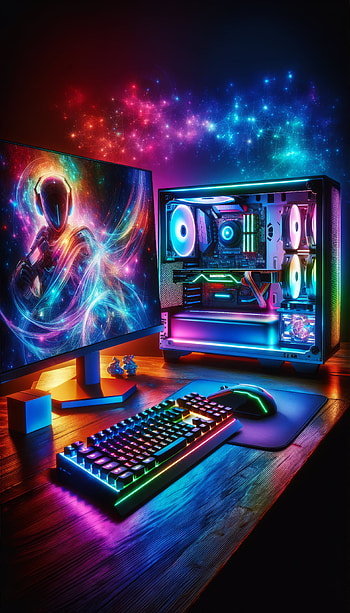 Cosmic Gaming Setup HD phone wallpaper