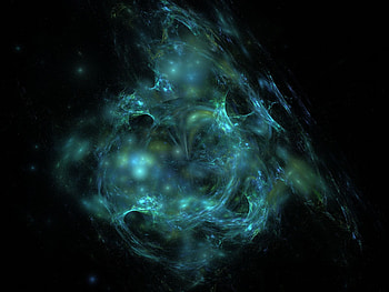 Blue and green fractal, blue, fractal, green, fractals HD wallpaper