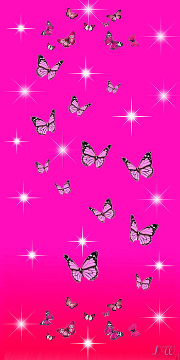 Sparkling butterflies, magenta, sparkle, pink HD phone wallpaper