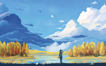 Anime Landscape Girl Seeing, anime-girl, anime, artist, artwork, digital-art HD wallpaper