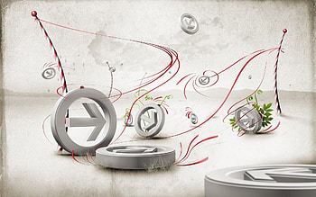 Grass, Patterns, Circles, 3D, Form, Arrows HD wallpaper