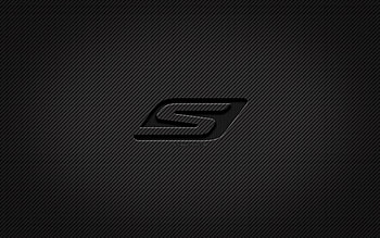 Skechers carbon logo, , grunge art, carbon background, creative, Skechers black logo, brands, Skechers logo, Skechers HD wallpaper