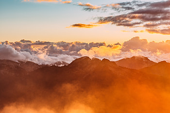 Mountain Range Sea Of Clouds, sea-of-clouds, mountains, nature, sunrise, sunset, dusk, dawn HD wallpaper