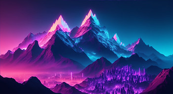 Neon Dreamscape: Artistic Mountains, artistic, mountain HD wallpaper