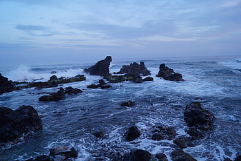 Rocks, sea shore, coast, hawaii HD wallpaper