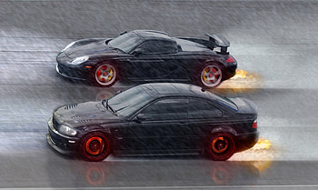 Porsche Carrera GT&BMW M3, tuning, bmw, car, porsche gt, m3 HD wallpaper