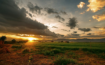 Sunset, sky, nature, cloud HD wallpaper