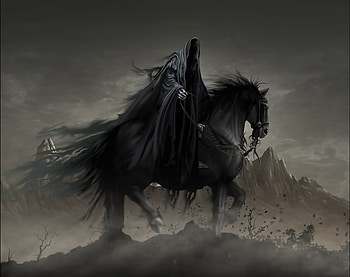 Death, gothic, horse, black, art, skull, digital art, grim, dark, reaper, adventure, fantasy, cg, horror, , amir salehi HD wallpaper