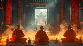 Buddhist monks meditating, religion, meditation, Faith, buddhism, ritual HD wallpaper