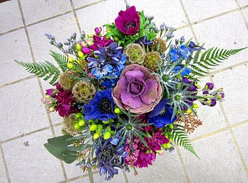 Flowers, Bouquet, Brightly, Handsomely, It's Beautiful, Scabiosa Stellate, Star-Studded Scabis HD wallpaper