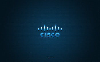 Cisco logo, blue shiny logo, Cisco metal emblem, blue carbon fiber texture, Cisco, brands, creative art, Cisco emblem HD wallpaper