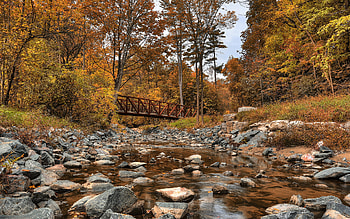 Bridge, River, Nature, , Fall, Leaf, Season, Stream HD wallpaper