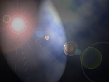 Spacey, blue, light, clouds, balls HD wallpaper