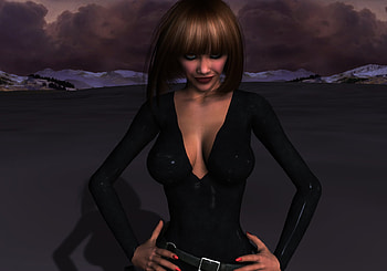 Sexy Girl, sexy, girl, black, 3d HD wallpaper