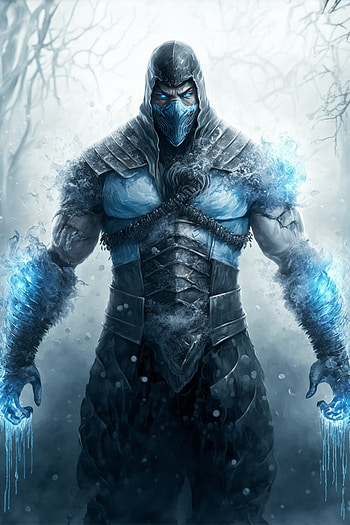Sub-Zero, AI Art, video game, Mortal Kombat HD phone wallpaper