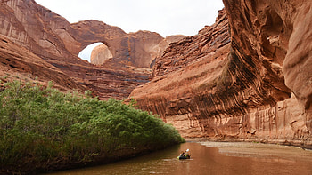 Stevens Arch, Utah, clouds, sky, rocks, usa HD wallpaper