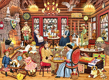 Victorian Family Reunion F1, dog, architecture, art, beautiful, cityscape, artwork, scenery, wide screen, painting, pets, canine HD wallpaper