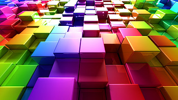 3d Colorful Cubes, 3d, cubes, digital-art, abstract HD wallpaper