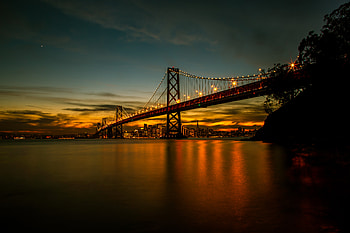 San Francisco Bay Bridge , bridge, world, evening, usa HD wallpaper