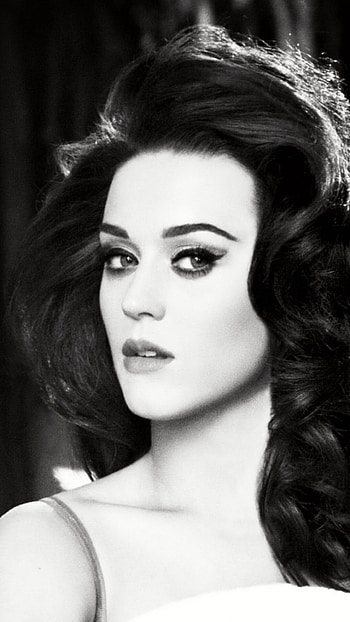 Katy Perry, Black and white , customization, Striking design HD phone wallpaper