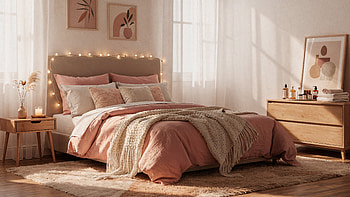 Blush Serenity — Aesthetic Bedroom ( ) HD wallpaper