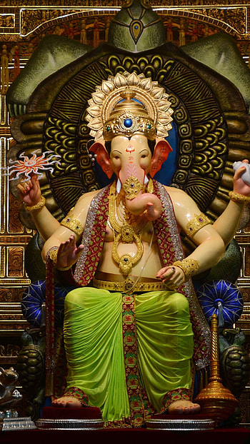 Ganesh God , Lalbaugcha Raja, Background, ganpati HD phone wallpaper
