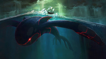 Kyogre, Big, Anime HD wallpaper