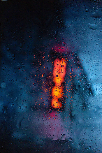 Glow, water drops, surface, blur HD phone wallpaper