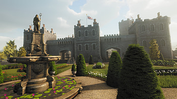Lawn Mowing Simulator - Majestic Castle Garden, video game, Lawn Mowing Simulator HD wallpaper