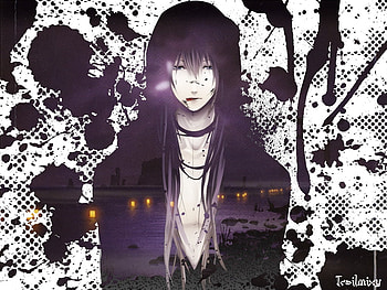 Transparence, miku, white, black, 01, transparent, hatsune, vocaloid, splat HD wallpaper
