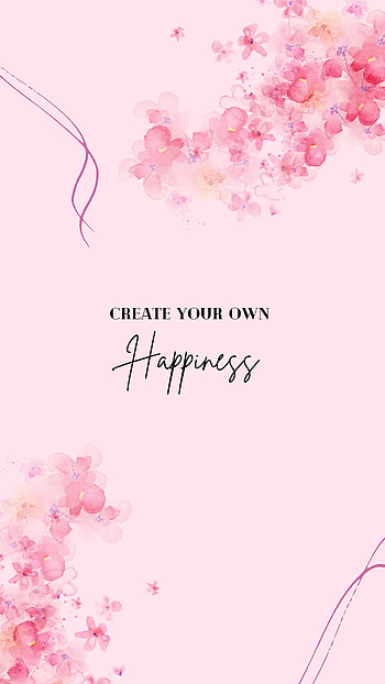 Own Happiness, magenta, typography, pink, happy HD phone wallpaper