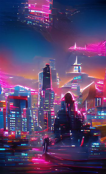 night neon city, pink, Violet, world HD phone wallpaper