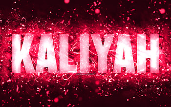 Happy Birtay Kaliyah, , pink neon lights, Kaliyah name, creative, Kaliyah Happy Birtay, Kaliyah Birtay, popular american female names, with Kaliyah name, Kaliyah HD wallpaper