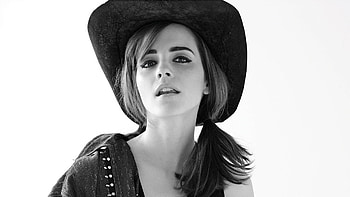 Emma Watson, Black and white, High resolution HD wallpaper