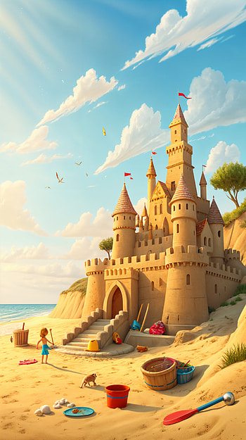 Beach Bliss: Sandcastle , beach, summer, ocean HD phone wallpaper
