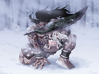 Illyasviel, winter, sword, berserker, snow, cold, fate stay night, blood HD wallpaper