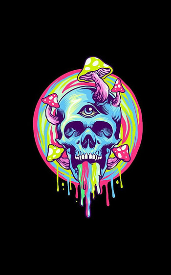 Skull, head, magenta HD phone wallpaper