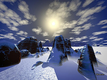 winter mountains, snow, sky, nature, mountains, sunset HD wallpaper