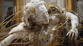 Sci-Fi AI Sculpture - Artistic Wire Robotics, sculpture, wire, artificial intelligence, Sci Fi, artistic HD wallpaper
