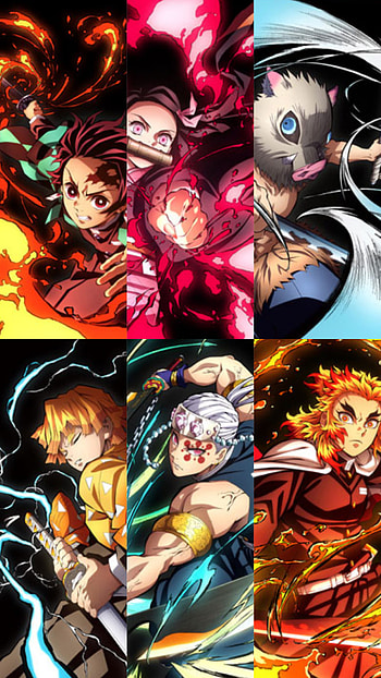 Demon Slayer, art, collage HD phone wallpaper