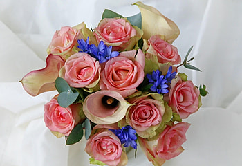 Flowers, Roses, Bouquet, Calla, Callas, Handsomely, It's Beautiful, Combination HD wallpaper