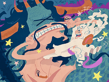 Kaido & Luffy, Gear 5 (One Piece), Monkey D. Luffy, Kaido (One Piece), Anime, One Piece, Luffy Vs Kaido HD wallpaper