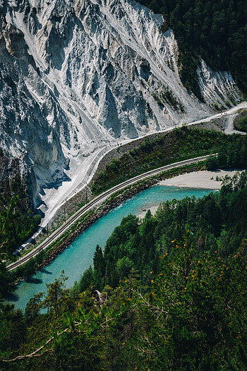 Nature, Trees, View From Above, Road, Slope HD phone wallpaper