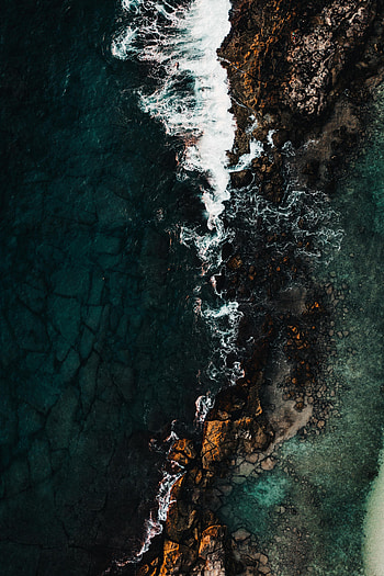 Nature, Sea, Rocks, View From Above, Coast, Surf HD phone wallpaper