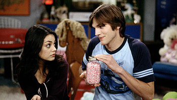 Ashton Kutcher, Mila Kunis, Shared Video, Kids HD wallpaper