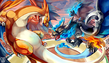 Charizard X vs Charizard Y, Dragons, Charizard, Anime, Charizard Y, Charizard X, Pokemon HD wallpaper